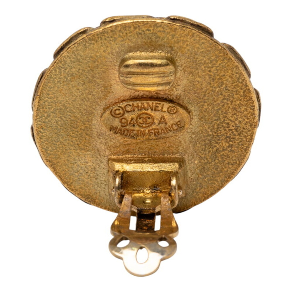 CHANEL Authentic Gold Logo Earrings - Picture 3 of 3